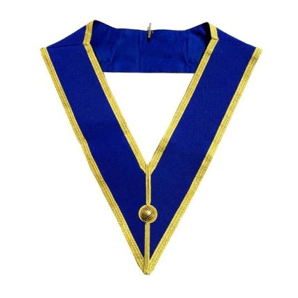 PROVINCIAL CRAFT ENGLISH REGULATION COLLAR - ROYAL BLUE WITH GOLD BRAID