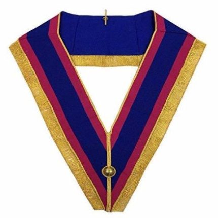 PROVINCIAL MARK COLLAR - PINK & BLUE WITH GOLD FRINGE (4)