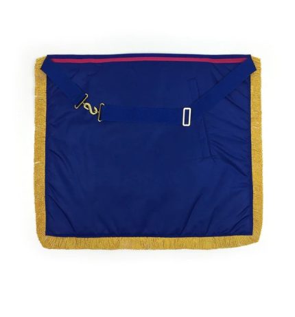 PROVINCIAL MARK ENGLISH REGULATION APRON - PINK & BLUE WITH GOLD FRINGE (4)