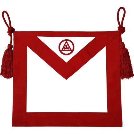 ROYAL ARCH CHAPTER APRON - RED TRIPLE TAU INSIGNIA WITH CORDS (2)