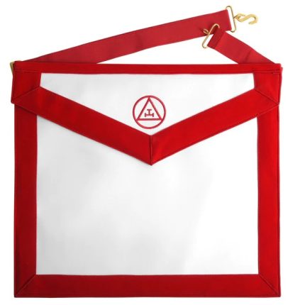 ROYAL ARCH CHAPTER APRON - RED WITH TRIPLE TAU INSIGNIA (5)