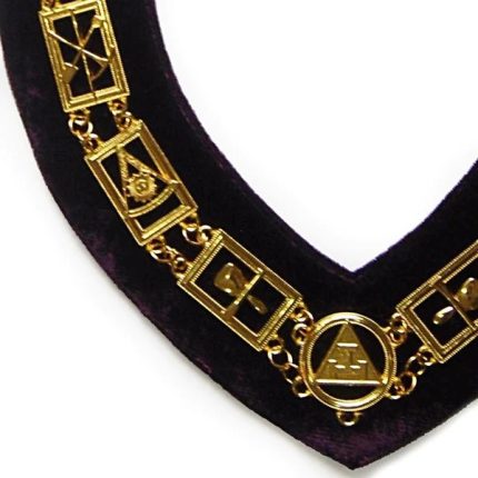 ROYAL ARCH CHAPTER CHAIN COLLAR - GOLD PLATED ON PURPLE VELVET (1)