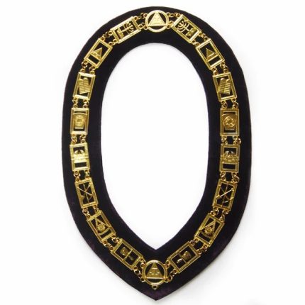 ROYAL ARCH CHAPTER CHAIN COLLAR - GOLD PLATED ON PURPLE VELVET (2)