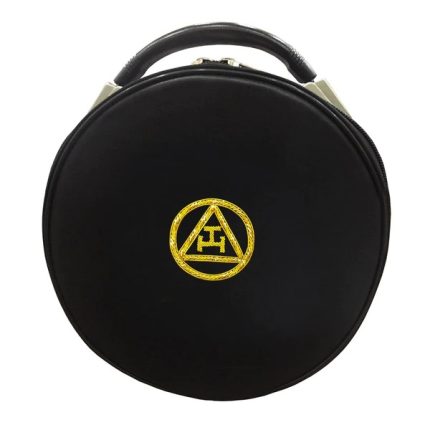 ROYAL ARCH CHAPTER CROWN CAP CASE - BLACK WITH GOLD BULLION EMBROIDERY (4)