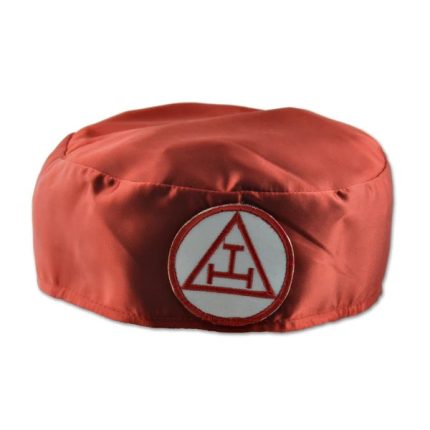 ROYAL ARCH CHAPTER CROWN CAP - RED & BLACK SATIN TRIPLE TAU INSIGNIA (5)