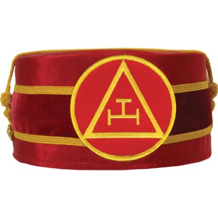 ROYAL ARCH CHAPTER CROWN CAP - RED TRIPLE TAU INSIGNIA (2)