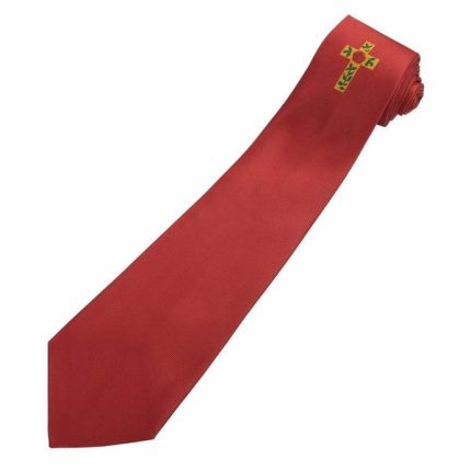 SCOTTISH RITE NECKTIE - RED WITH ROSE CROIX LOGO MACHINE EMBROIDERED (3)