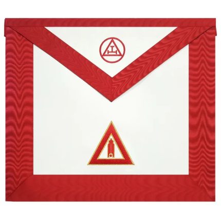 SCRIBE ROYAL ARCH CHAPTER OFFICER APRON - RED MACHINE EMBROIDERY (2)