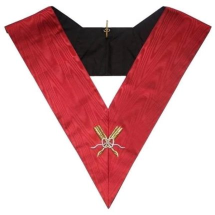 SECRETARY 18TH DEGREE SCOTTISH RITE COLLAR - RED MOIRE (2)