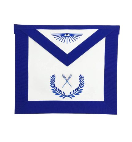 SECRETARY BLUE LODGE OFFICER APRON - ROYAL BLUE WITH WREATH (4)