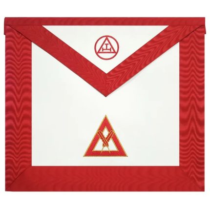 SECRETARY ROYAL ARCH CHAPTER OFFICER APRON - RED MACHINE EMBROIDERY (2)