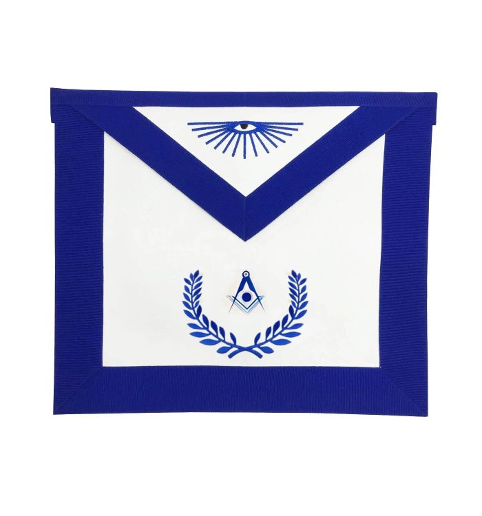 SENIOR DEACON BLUE LODGE OFFICER APRON - ROYAL BLUE WITH WREATH (4)