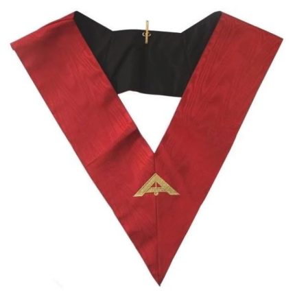 SENIOR WARDEN 18TH DEGREE SCOTTISH RITE COLLAR - RED MOIRE (2)