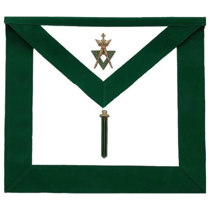 SENTINEL ALLIED MASONIC DEGREES APRON - GREEN VELVET