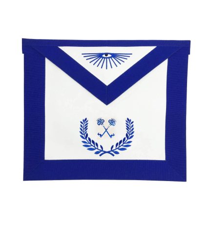 TREASURER BLUE LODGE OFFICER APRON - ROYAL BLUE WITH WREATH (4)