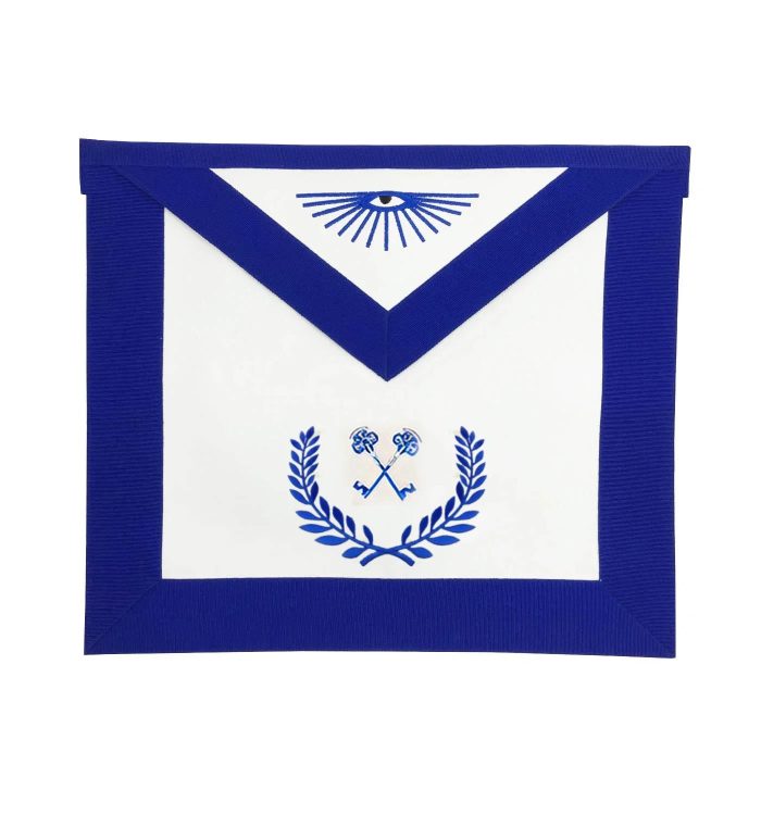 TREASURER BLUE LODGE OFFICER APRON - ROYAL BLUE WITH WREATH (4)