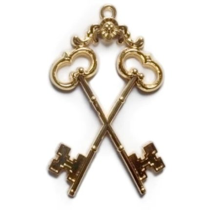 TREASURER BLUE LODGE OFFICER COLLAR JEWEL - GOLD METAL