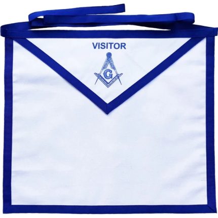 VISITOR BLUE LODGE APRON - WHITE DUCK COTTON