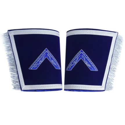 WORSHIPFUL MASTER BLUE LODGE CUFF - BLUE VELVET HAND EMBROIDERED (1)