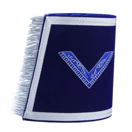 WORSHIPFUL MASTER BLUE LODGE CUFF - BLUE VELVET HAND EMBROIDERED (2)