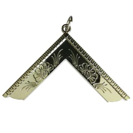 WORSHIPFUL MASTER BLUE LODGE OFFICER COLLAR JEWEL - SILVER METAL