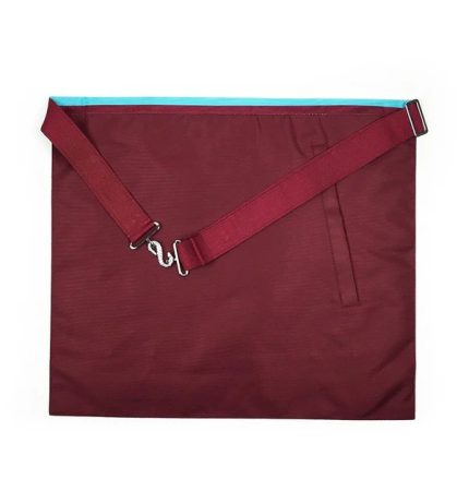 WORSHIPFUL MASTER MARK ENGLISH REGULATION APRON - SKY BLUE & MAROON MOIRE (2)