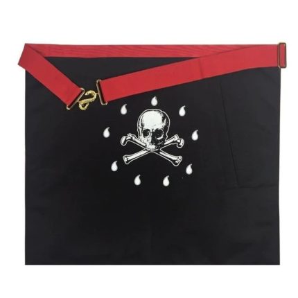 WORSHIPFUL MASTER SCOTTISH RITE APRON - WHITE & RED WITH THREE GOLDEN TRIPLE TAUS (2)