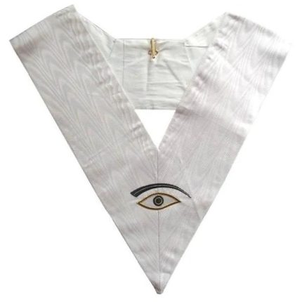 28TH DEGREE MEMPHIS MISRAIM FRENCH REGULATION COLLAR - WHIT