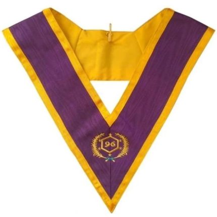 96TH DEGREE MEMPHIS MISRAIM FRENCH REGULATION COLLAR - PURPLE (1