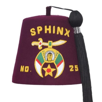 DAUGHTERS OF SPHINX FEZ HAT - MAROON WITH GOLD SILK LETTERING (1)