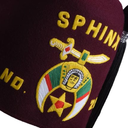 DAUGHTERS OF SPHINX FEZ HAT - MAROON WITH GOLD SILK LETTERING (2)