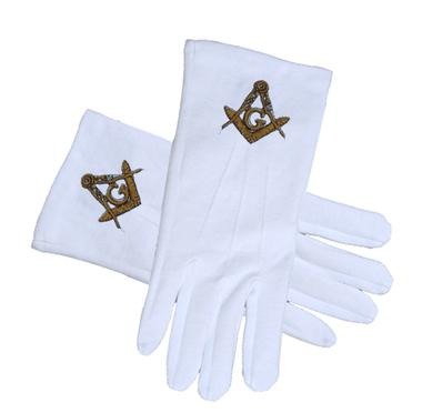 MASTER MASON BLUE LODGE GLOVE - STANDARD GOLD