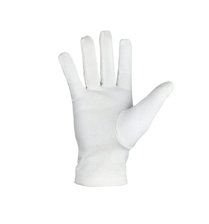 MASTER MASON BLUE LODGE GLOVE - WHITE COTTON WITH BLUE SQUARE & COMPASS G (2)