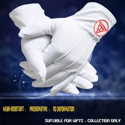 ROYAL ARCH CHAPTER GLOVE - RED TRIPLE TAU (3)