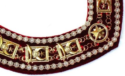 SHRINERS CHAIN COLLAR - GOLD PLATED WITH RHINESTONES (2)