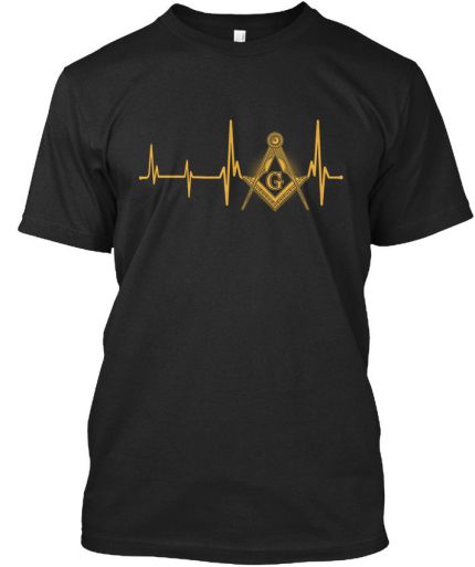 2019 Summer style Fashion Masonic Heartbeat Freemason T-shirt Elegant Funny Tee shirt