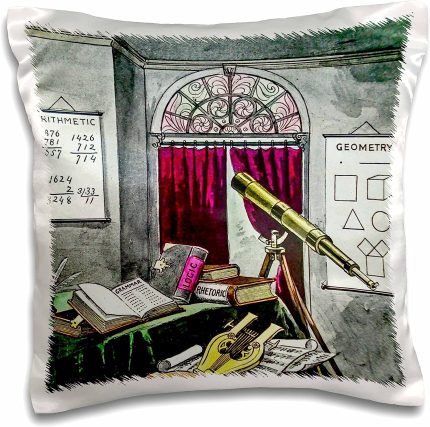 3dRose Vintage Magic Lantern Masonic Lodge Masonry Loigc and Math - Pillow Cases (pc_300260_1)