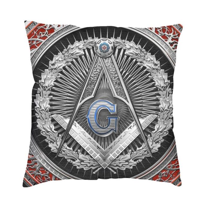 3rd Degree Mason Silver Jewel Pillow Case Decoration Luxury Masonic Freemason M (1)