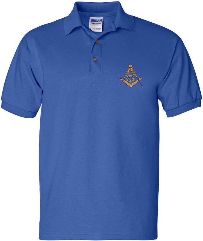 ALLNTRENDS Men's Polo T Shirt Mason Symbol Embroidered Freemasonry Shirt (2)