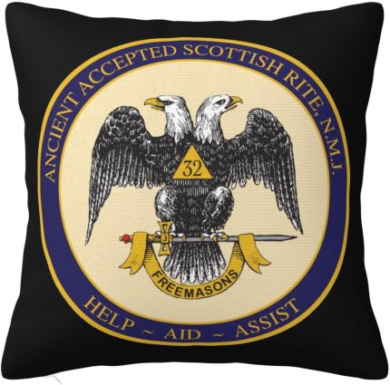 Ancient Accepted Scottish Rite Masonic Square Decorative Pillow Covers Family Sofa Bedroom Pil