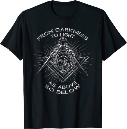 As Above So Below Masonic Freemason Men's Casual High Quality Funny Print T-shirt Shor (1)