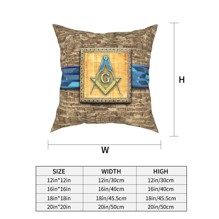 Egyptian Pyramid Square Compass Square Pillow Case Polyester Decorative Pillow Mas