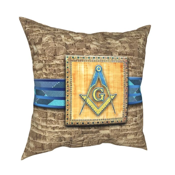 Egyptian Pyramid Square Compass Square Pillow Case Polyester Decorative Pillow Mason (1)