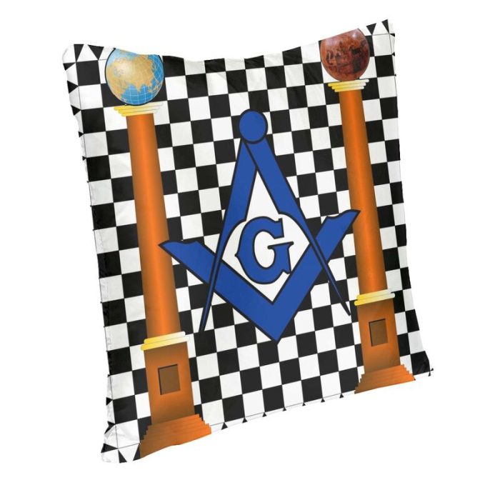 Fashion Masonic Square And Compass Throw Pillow Case Home Decor Freemasonry