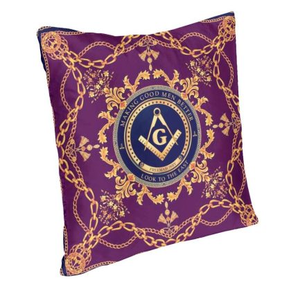 Freemason Baroque Design Throw Pillow Cover Decoration Masonic Mason Chair