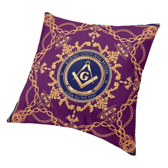 Freemason Baroque Design Throw Pillow Cover Decoration Masonic Mason Chair (3)