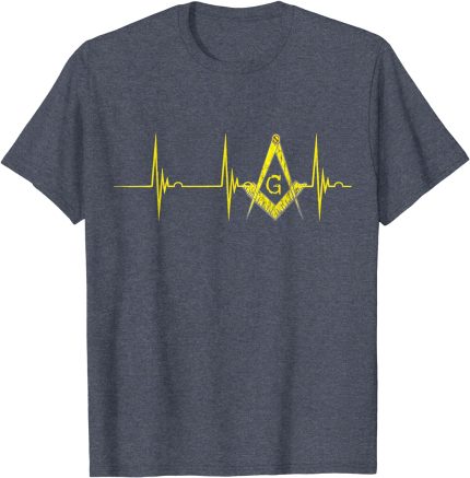 Freemason Heartbeat EKG Pulse Mason Masonic Symbol Of Faith T-Shirt (2)