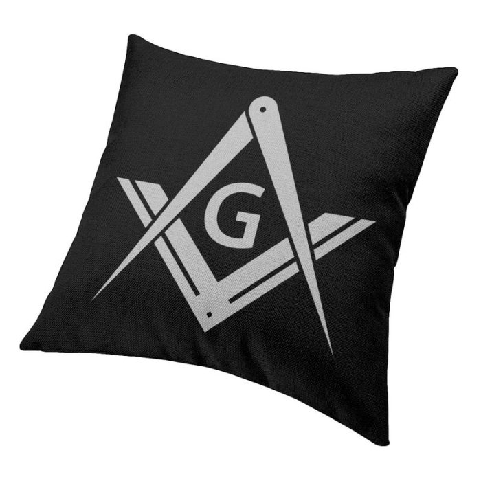 Freemason Logo Cushion Cover 40x40cm Home Decor Print Masonic Mason Freemasonry Throw (3)