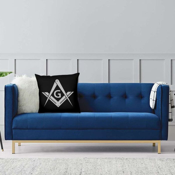 Freemason Logo Cushion Cover 40x40cm Home Decor Print Masonic Mason Freemasonry Throw (5)