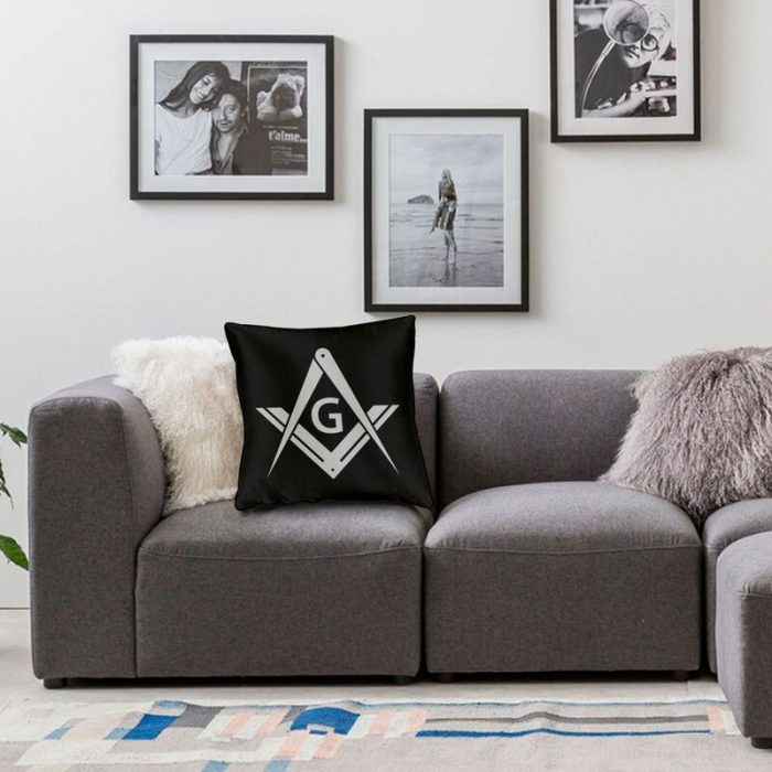 Freemason Logo Cushion Cover 40x40cm Home Decor Print Masonic Mason Freemasonry Throw (6)